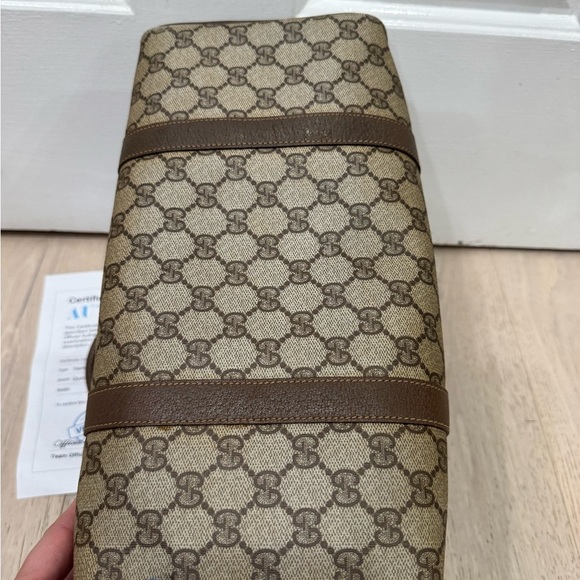 Gucci Tan Canvas & Leather Vintage PRISTINE Boston Bag Authentic with COA - Picture 8 of 13